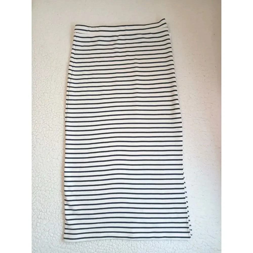 New Splendid Women's Whitney Maxi Skirt Ivory Navy Striped Knit $128‎ Nordstrom